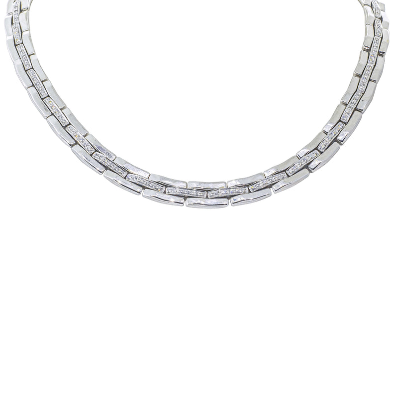 Deja Vu 18ct White Gold 2.50ct Diamond Necklace-Necklace-Walker & Hall