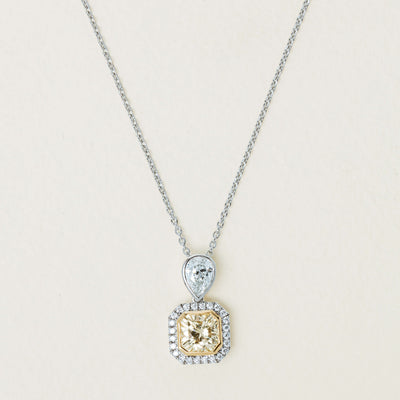 18ct White Gold 1.16ct Yellow Diamond Isla Pendant - Necklace - Walker & Hall