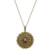 Vintage 15ct Yellow Gold Diamond, Garnet & Seed Pearl Pendant - Necklace - Walker & Hall