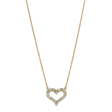 Deja Vu 18ct Yellow Gold .60ct Diamond Heart Pendant - Necklace - Walker & Hall