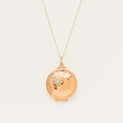 Deja Vu 9ct Rose Gold .04ct Diamond Locket Pendant - Necklace - Walker & Hall