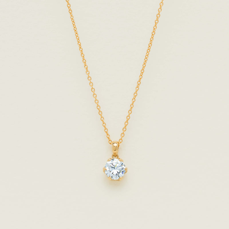 18ct Yellow Gold 1.00ct Diamond Lily Pendant