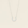 9ct White Gold Diamond Horseshoe Pendant - Necklace - Walker & Hall