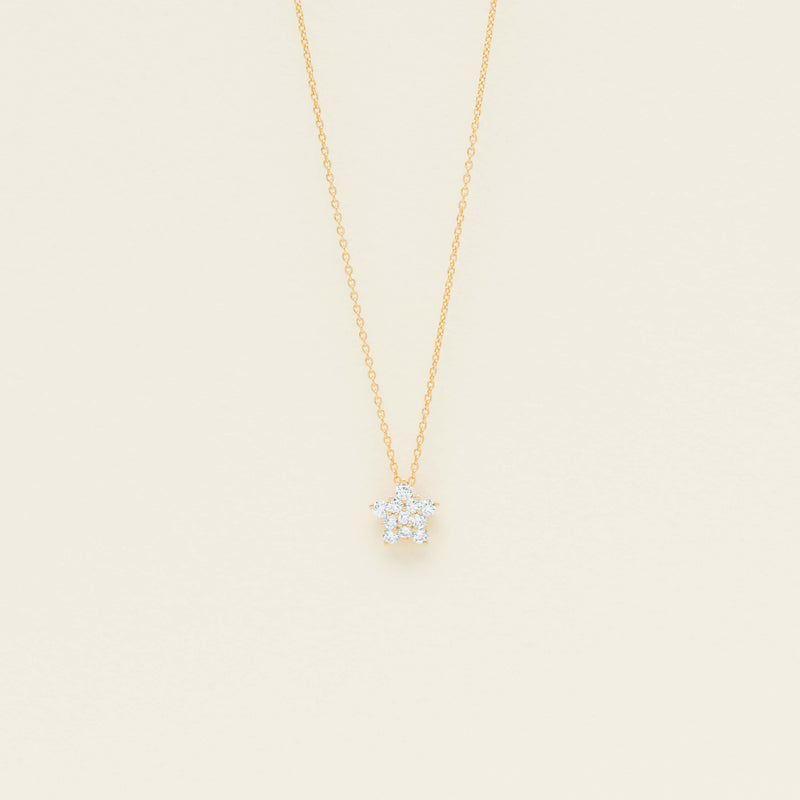 18ct Yellow Gold Diamond Electra Star Pendant - Necklace - Walker & Hall