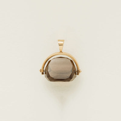 9ct Yellow Gold Smoky Quartz Spinner Pendant