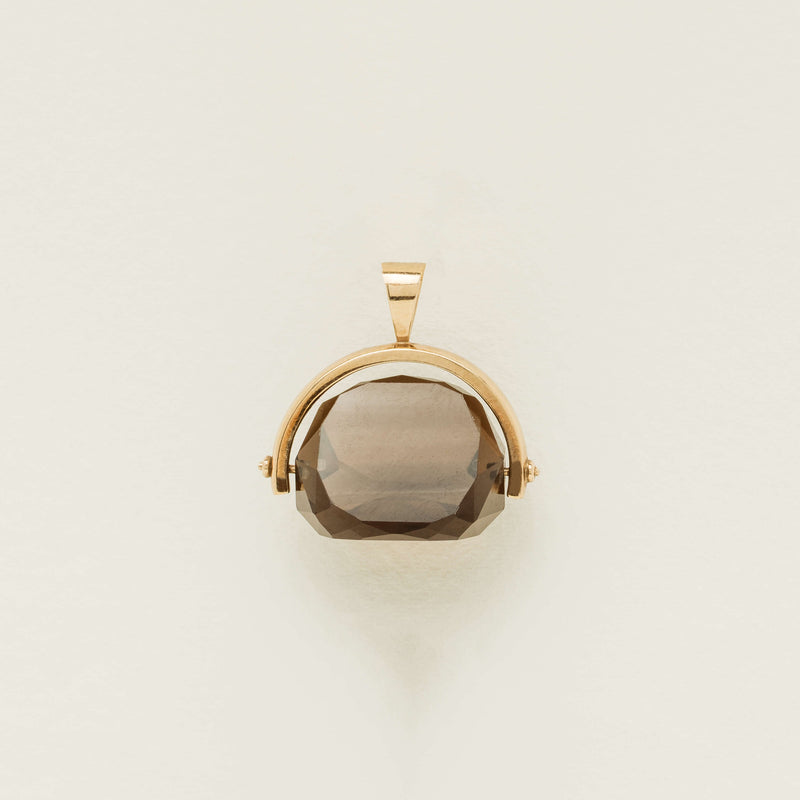 9ct Yellow Gold Smoky Quartz Spinner Pendant