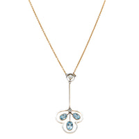 Vintage 18ct Yellow Gold Aquamarine Pendant-Necklace-Walker & Hall
