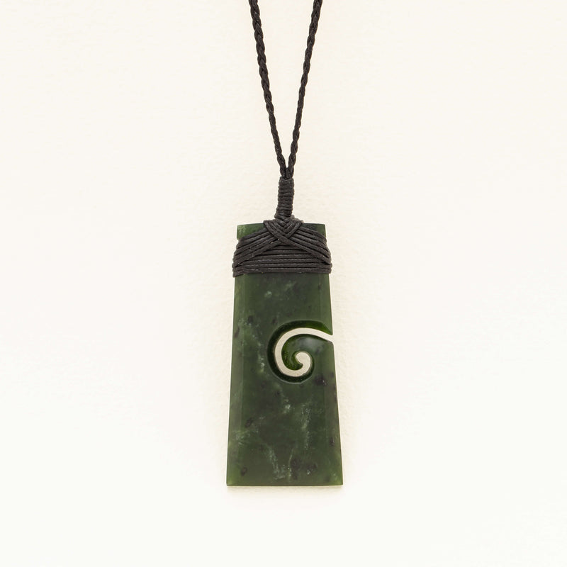 NZ Greenstone Koru & Toki Pendant - Necklace - Walker & Hall