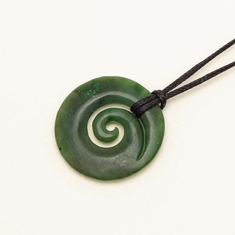NZ Greenstone Koru Pendant - Necklace - Walker & Hall
