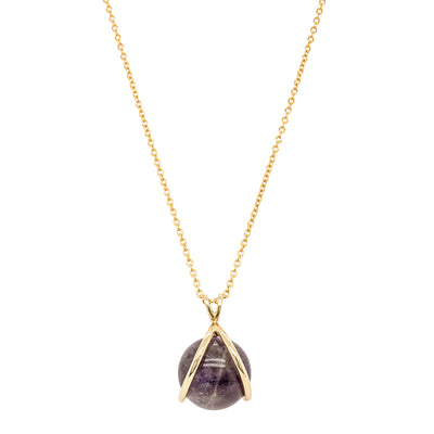 9ct Yellow Gold Amethyst - Of Thought Mindfulness Pendant-Necklace-Walker & Hall