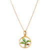 Vintage 9ct Yellow Gold Enamel Leaf Pendant-Necklace-Walker & Hall