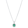 18ct White Gold .57ct Emerald & Diamond Pendant-Necklace-Walker & Hall
