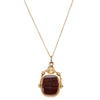 Vintage 9ct Yellow Gold Carnelian Spinner Pendant-Necklace-Walker & Hall
