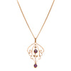 Deja Vu 9ct Rose Gold Amethyst & Seed Pearl Pendant-Necklace-Walker & Hall