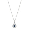 18ct White Gold .58ct Sapphire & Diamond Pendant-Necklace-Walker & Hall