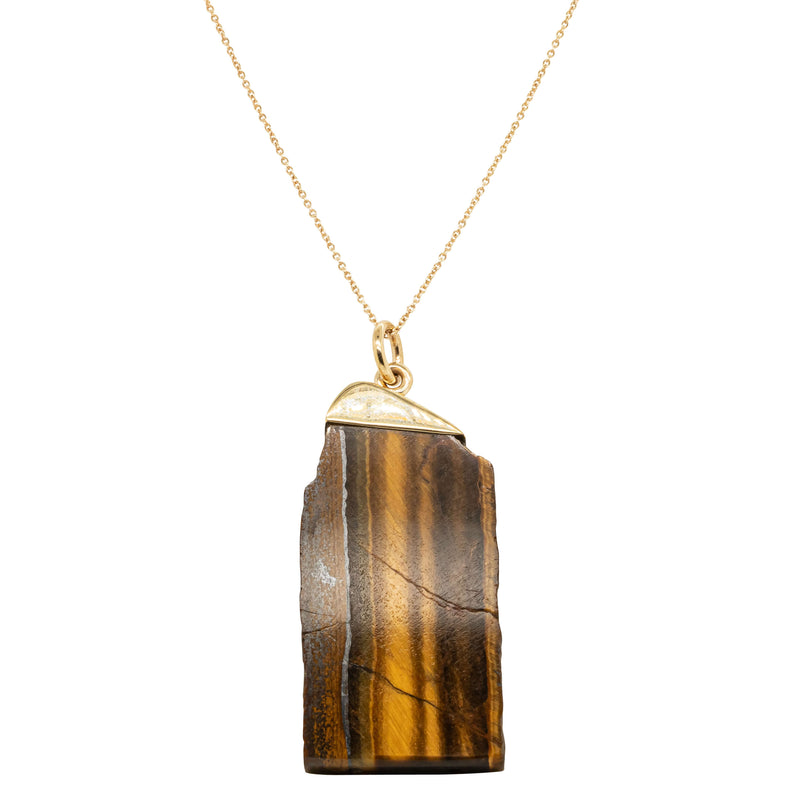 Deja Vu 9ct Yellow Gold Tiger's Eye Pendant - Necklace - Walker & Hall