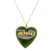 Deja Vu 9ct Yellow Gold Greenstone Arohanui Heart Pendant - Necklace - Walker & Hall