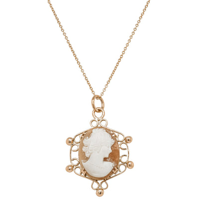 Deja Vu 9ct Rose Gold Cameo Ornate Pendant - Necklace - Walker & Hall
