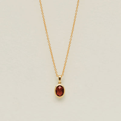 9ct Yellow Gold Garnet Iris Pendant - Necklace - Walker & Hall