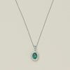 18ct White Gold 1.25ct Emerald & Diamond Belle Pendant - Necklace - Walker & Hall