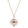 Deja Vu 9ct Rose Gold Amethyst Openwork Pendant - Necklace - Walker & Hall