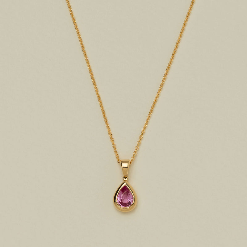 18ct Yellow Gold .84ct Pink Sapphire Natalia Pendant - Necklace - Walker & Hall
