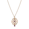 Deja Vu 9ct Rose Gold Garnet Openwork Pendant - Necklace - Walker & Hall