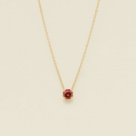 18ct Pink Tourmaline Mini Octavia Pendant with Chain - Necklace - Walker & Hall