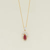 Deja Vu 18ct Yellow Gold Ruby & Diamond Cluster Pendant - Necklace - Walker & Hall
