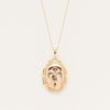 Vintage 9ct Rose Gold / Brass Red Glass & Pearl Locket