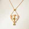 Vintage 9ct Rose Gold Peridot & Pearl Lavalier Pendant - Necklace - Walker & Hall