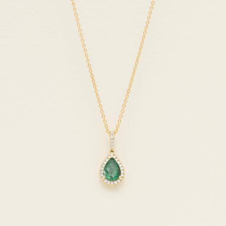 18ct Yellow Gold 1.10ct Emerald Diamond Sierra Pendant - Necklace - Walker & Hall