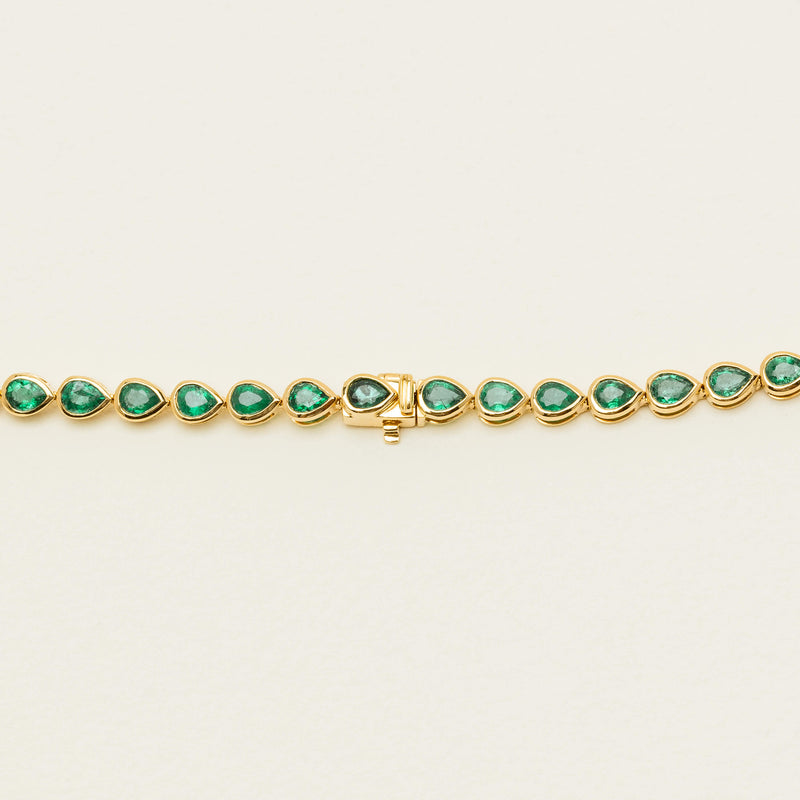 18ct Yellow Gold 12.72ct Pear Emerald Natalia Necklace - Necklace - Walker & Hall