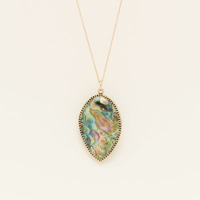 Vintage 9ct Rose Gold NZ Paua Set Pendant