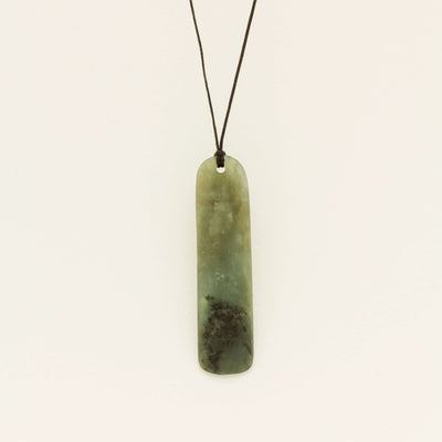 NZ Greenstone 66.7mm Roimata Pendant on Black Cord - Necklace - Walker & Hall
