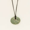 NZ Greenstone Oval Contemporary Pendant on Black Cord - Necklace - Walker & Hall