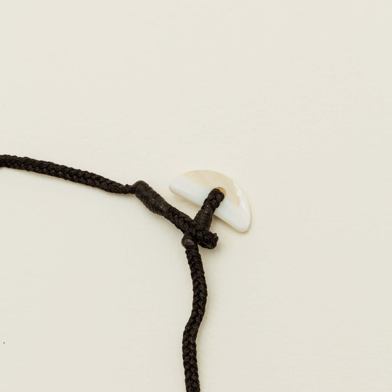 NZ Greenstone Tooth Pendant on Black Cord - Necklace - Walker & Hall