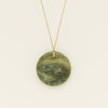 NZ Greenstone Disc Pendant on Natural Cord - Necklace - Walker & Hall