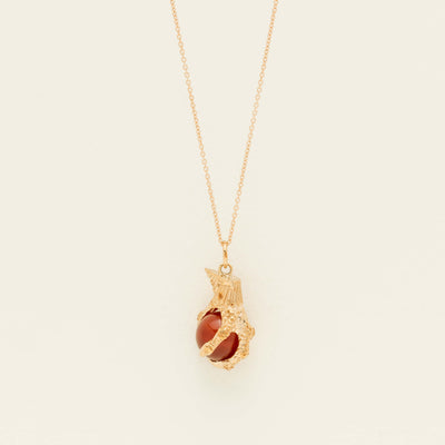 Deja Vu 9ct Yellow Gold Eagle Claw with Carnelian Pendant - Necklace - Walker & Hall