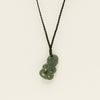 NZ Greenstone Hei Tiki Pendant on Black Cord - Necklace - Walker & Hall