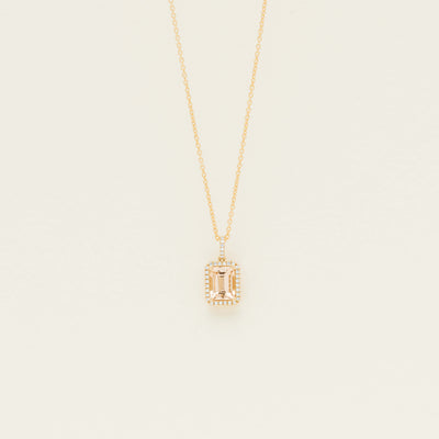 18ct Yellow Gold Morganite & Diamond Nina Pendant
