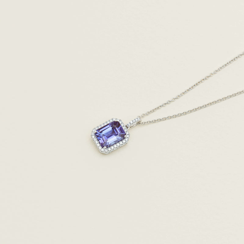 18ct White Gold 2.18ct Tanzanite & Diamond Nina Pendant - Necklace - Walker & Hall