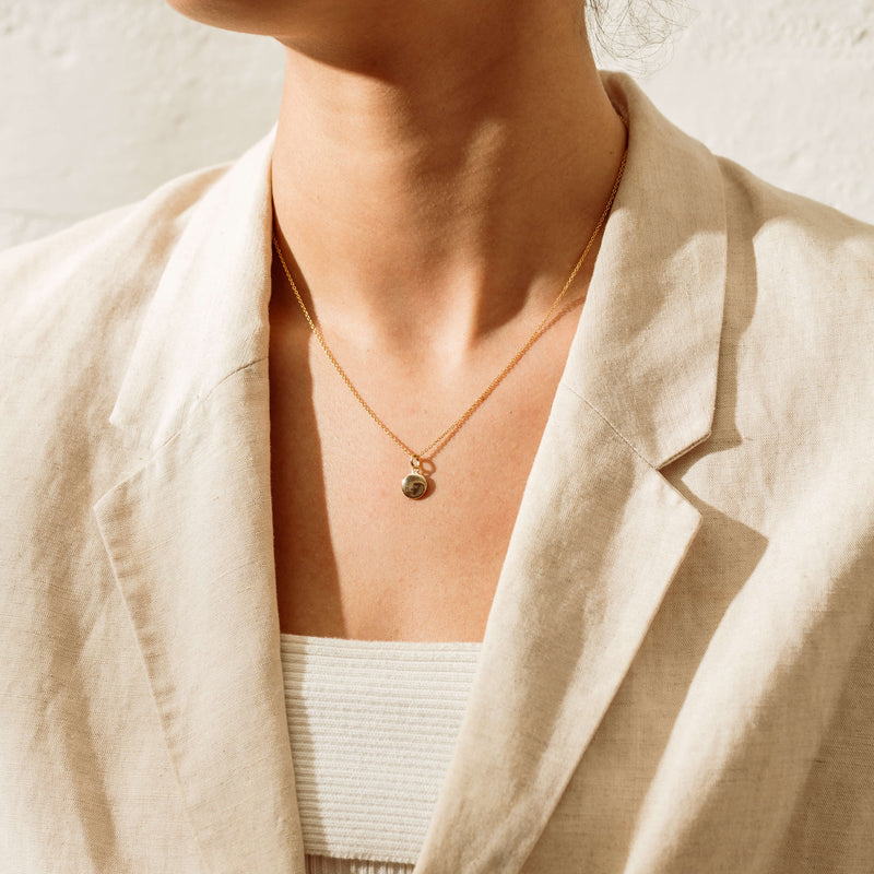 9ct Yellow Gold Mini Pebble Pendant - Necklace - Walker & Hall