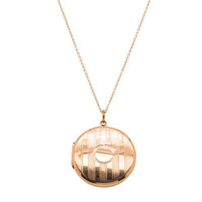 Vintage 9ct Rose Gold Round Locket-Necklace-Walker & Hall