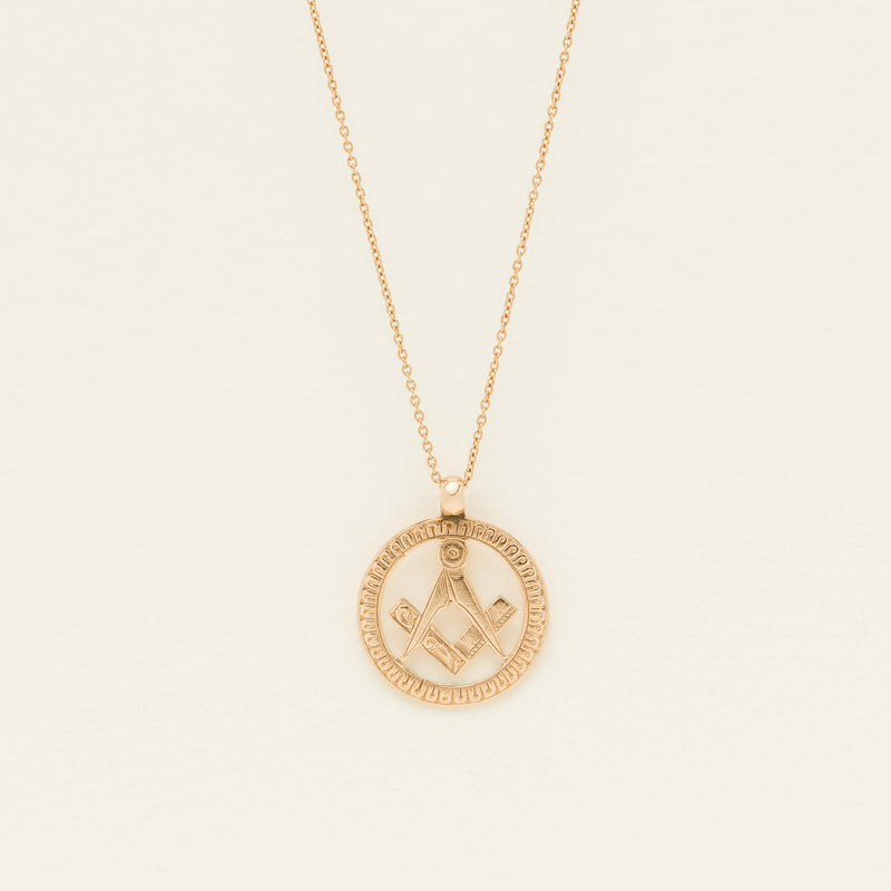 Deja Vu 9ct Rose Gold Masonic Pendant With Chain - Necklace - Walker & Hall