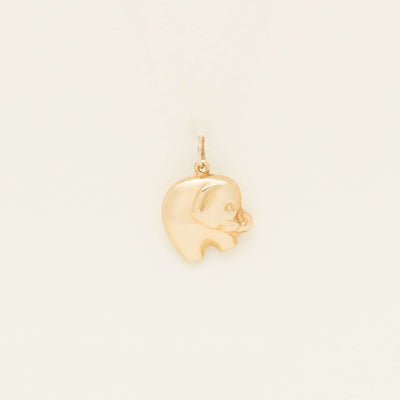Deja Vu 9ct Yellow Gold Hollow Elephant Charm - Charm - Walker & Hall