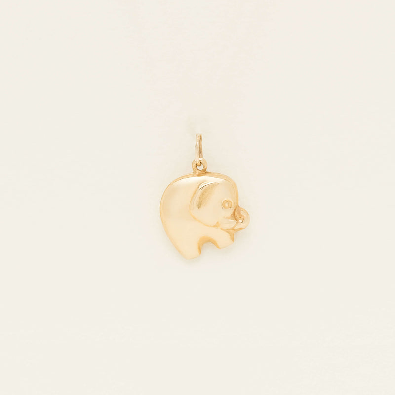 Deja Vu 9ct Yellow Gold Hollow Elephant Charm - Charm - Walker & Hall
