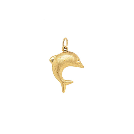 Deja Vu 9ct Yellow Gold Hollow Dolphin Charm-Charm-Walker & Hall