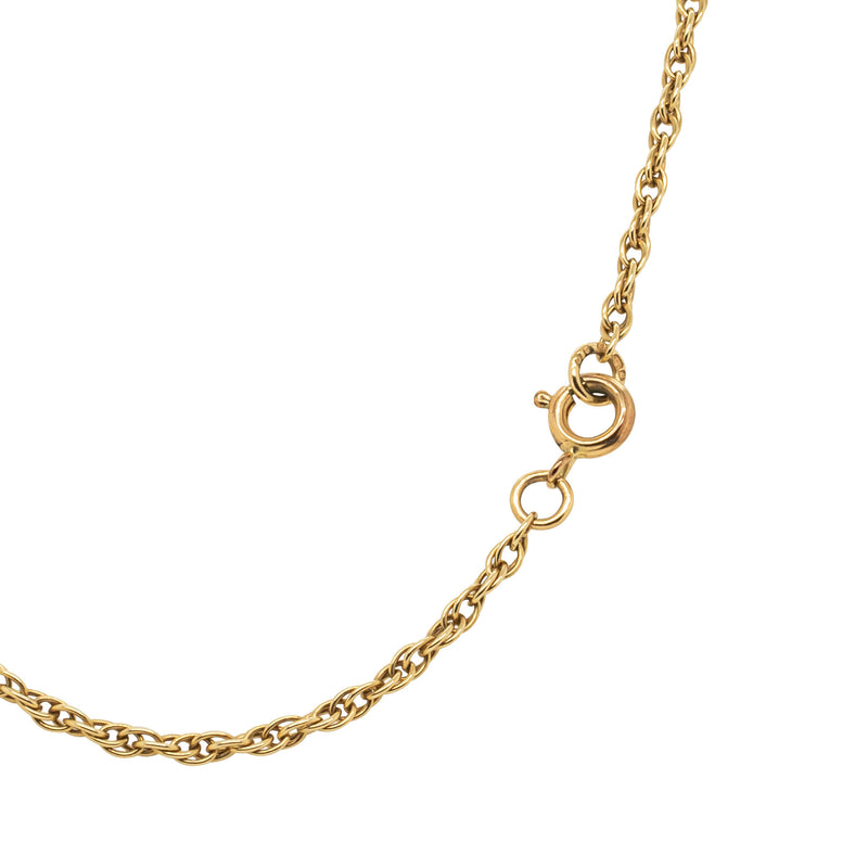 Vintage 9ct Yellow Gold & Brass Engraved Locket-Necklace-Walker & Hall