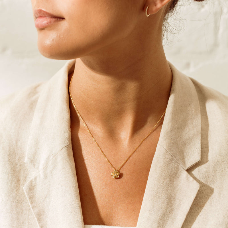 18ct Yellow Gold Albertine Rose Pendant - Necklace - Walker & Hall